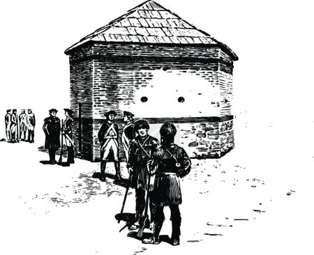 Illustration for "Fort Pitt vintage illustration" - Royalty Free Image