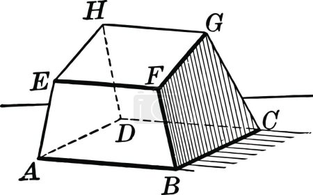 Ilustración de Hexahedron ilustración vectorial vintage en blanco y negro - Imagen libre de derechos
