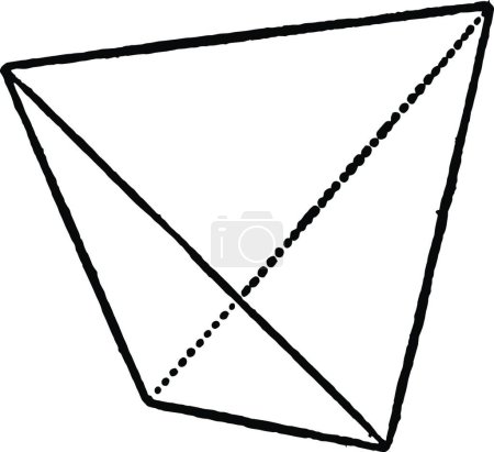 Ilustración de Tetraedro, ilustración vectorial simple grabada - Imagen libre de derechos