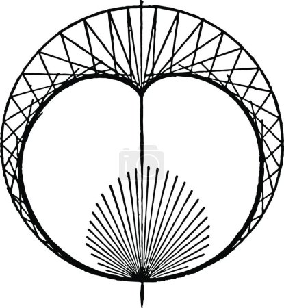 Illustration for Cardioid, engraved simple vector illustration - Royalty Free Image