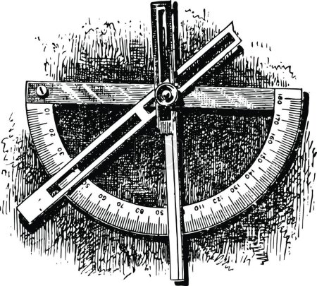 Ilustración de "Goniómetro de mano ilustración vintage. " - Imagen libre de derechos