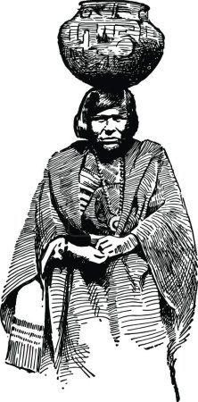 Illustration for "Zuni Woman vintage illustration" - Royalty Free Image