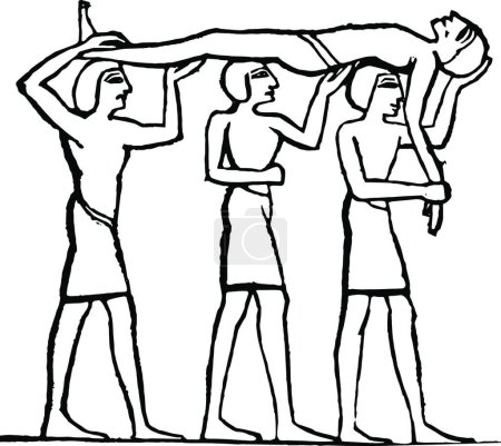 Ilustración de Egipcios, ilustración vectorial simple grabada - Imagen libre de derechos