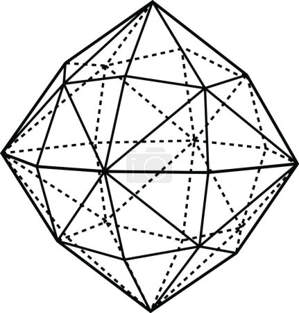Ilustración de Hexakis Tetraedro, ilustración vectorial simple grabada - Imagen libre de derechos