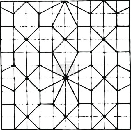 Ilustración de Tessellation ilustración vectorial vintage en blanco y negro - Imagen libre de derechos