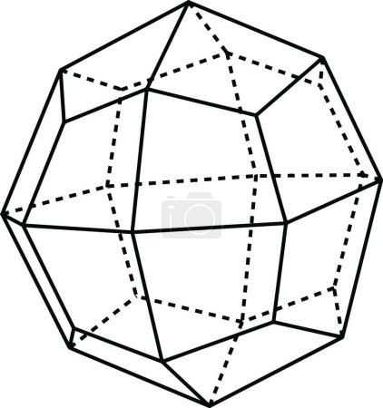 Téléchargez les illustrations : Icositetrahedron, illustration vectorielle simple gravée - en licence libre de droit