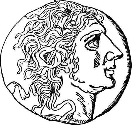 Ilustración de Mitrídates, ilustración vectorial simple grabada - Imagen libre de derechos