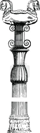 Illustration for Column, engraved simple vector illustration - Royalty Free Image
