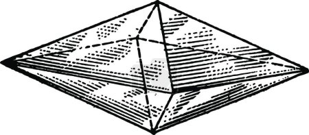Illustration for Octahedron, engraved simple vector illustration - Royalty Free Image