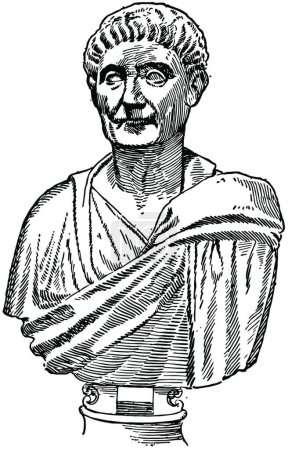 Illustration for Diocletian, engraved simple vector illustration - Royalty Free Image