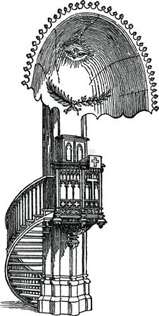 Illustration for "Abat-voix vintage illustration. " - Royalty Free Image