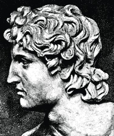 Illustration for Alexander, engraved simple vector illustration - Royalty Free Image