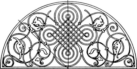 Illustration for "Renaissance Lunette Panel is a German design made out of wrought" - Royalty Free Image