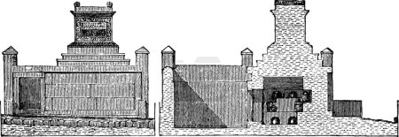 Illustration for "Tomb of Naevoleia Tyche at Pompeii,  vintage engraving. " - Royalty Free Image