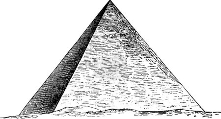 Illustration for "Great Pyramid of Giza, Egyptian architecture, vintage engraving." - Royalty Free Image