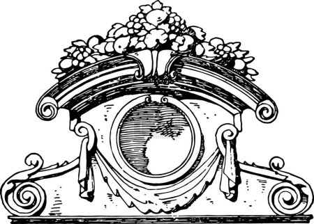 Téléchargez les illustrations : "Gable-Opening of a Dormer-Window is a architectural frame, vinta" - en licence libre de droit