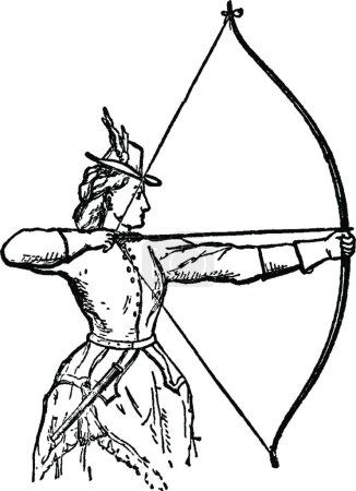Illustration for Archery vintage vector illustration - Royalty Free Image