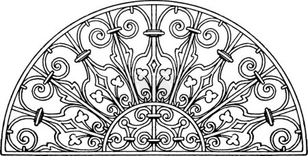Illustration for "Italian Renaissance Lunette Panel is found on a door-head, vinta" - Royalty Free Image