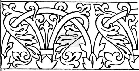 Illustration for Mosaic Ornament Link Border was designed in Byzantine - Royalty Free Image
