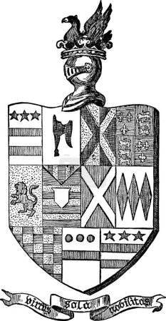 Ilustración de Armas Combinadas de la Familia Washington en el Condado de Durham - Imagen libre de derechos