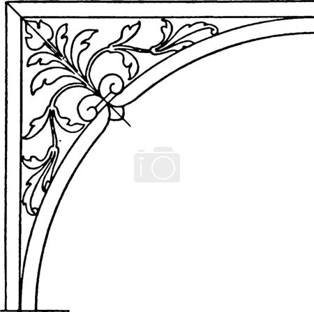 Téléchargez les illustrations : Panneau Spanrail Renaissance est un socle ou une base d'une colonne, illustration vintage - en licence libre de droit