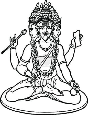 Ilustración de Brahma vintage vector ilustración - Imagen libre de derechos
