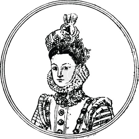 Ilustración de Infanta Isabella ilustración vectorial en blanco y negro - Imagen libre de derechos