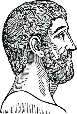 Illustration for Plato black and white vintage vector illustration - Royalty Free Image