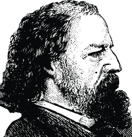 Illustration for "Alfred Tennyson, vintage illustration" - Royalty Free Image