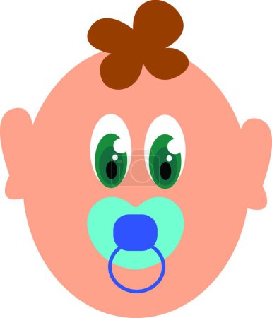 Ilustración de Bebé con chupete, vector o ilustración en color - Imagen libre de derechos