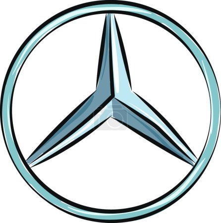 Ilustración de "Mercedes Benz logo, vector or color illustration." - Imagen libre de derechos