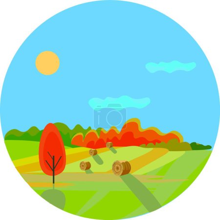 Illustration for "Image of autumn landscape, vector or color illustration." - Royalty Free Image
