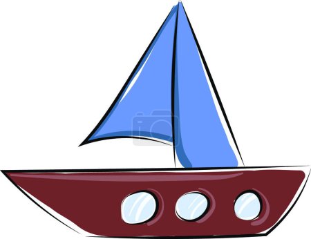 Ilustración de "Pintura de un barco pequeño, vector o ilustración en color
. " - Imagen libre de derechos