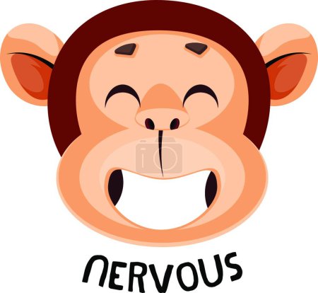 Illustration for Monkey is feeling nervous, illustration - Royalty Free Image