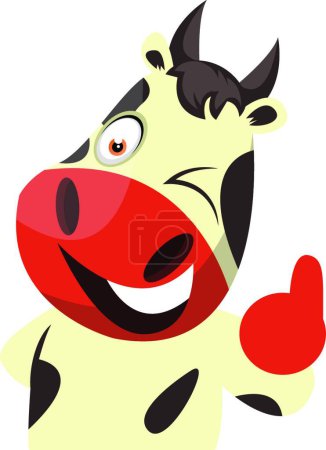 Ilustración de Linda ilustración de vector de vaca de dibujos animados - Imagen libre de derechos