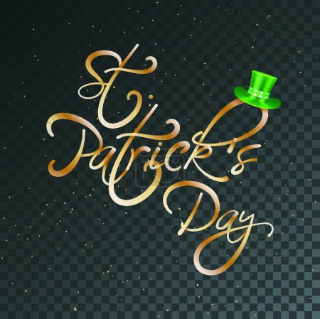 Illustration for "St Patricks Day calligraphy on black transparent background temp" - Royalty Free Image