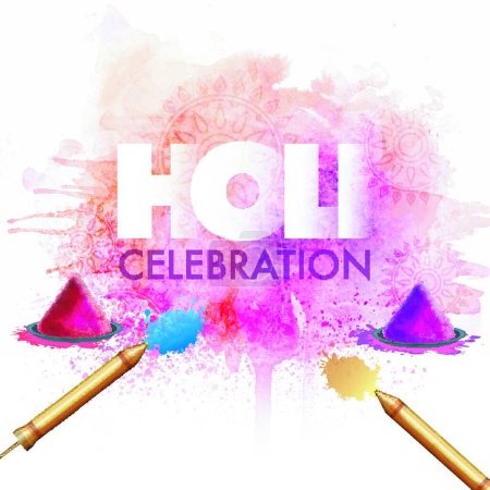 Illustration for "Indian Color Festival, Holi celebration poster, banner." - Royalty Free Image