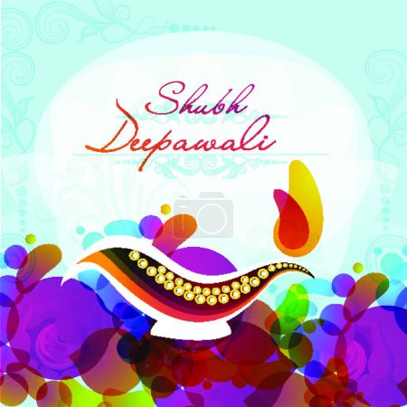 Photo pour "Carte de voeux pour une joyeuse célébration diwali
." - image libre de droit