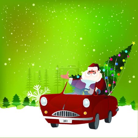 Photo pour "Père Noël en voiture pour la célébration de Noël
." - image libre de droit