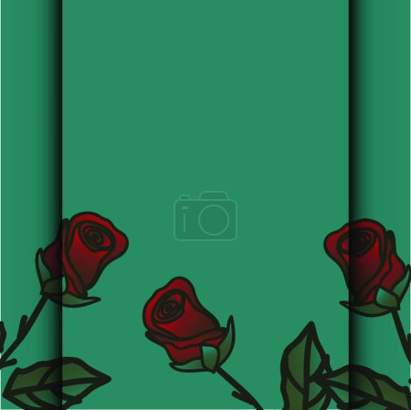 Téléchargez les photos : Roses fleurs, illustration vectorielle design simple - en image libre de droit