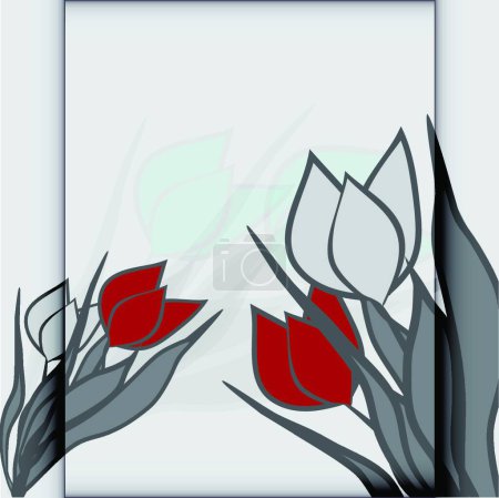 Ilustración de Ilustración de flores de tulipanes. concepto de flora - Imagen libre de derechos