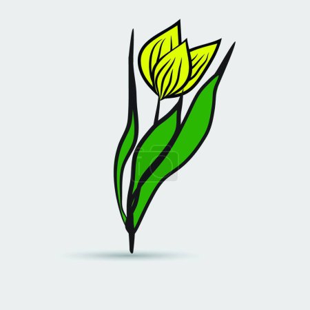 Ilustración de Ilustración de flor de tulipán. concepto floral - Imagen libre de derechos