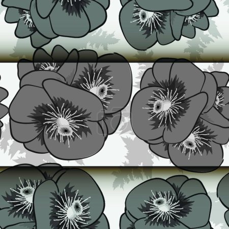 Téléchargez les illustrations : Belles fleurs Fond, Illustration vectorielle - en licence libre de droit
