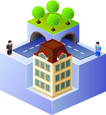 Illustration for Isometric house, vector illustration simple design - Royalty Free Image