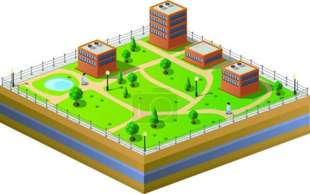 Illustration for Isometric city, vector illustration simple design - Royalty Free Image