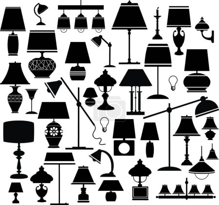 Ilustración de Juego de lámparas, ilustración vectorial diseño simple - Imagen libre de derechos