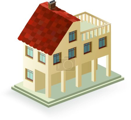 Illustration for Country house, vector illustration simple design - Royalty Free Image