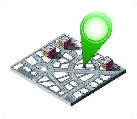 Illustration for Town map  vector illustration - Royalty Free Image
