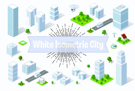 Illustration for City with skyscrapers modern vector illustration - Royalty Free Image
