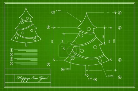 Photo for Beautiful Christmas tree, vector illustration - Royalty Free Image